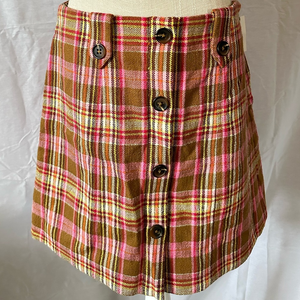 Maeve by Anthropologie Plaid Mini Skirt size 8